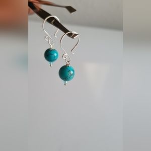 Sterling Silver Turquoise Earrings Handmade Jewelry